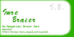 imre braier business card